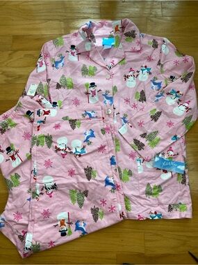 Nick & Nora SNOWMAN / Christmas Flannel PAJAMA Set | Women’s Size XXL NEW w/Tag